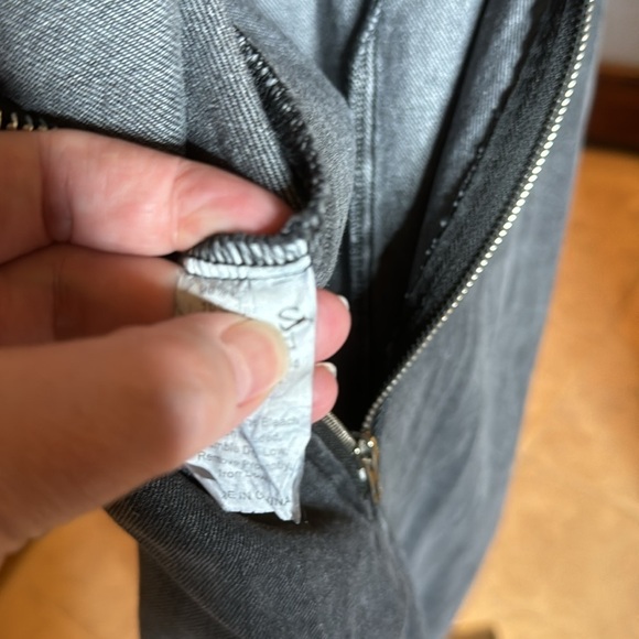 Ruffled Jumpsuit Wide Leg Washed Black Denim Size Small - Picture 6 of 7